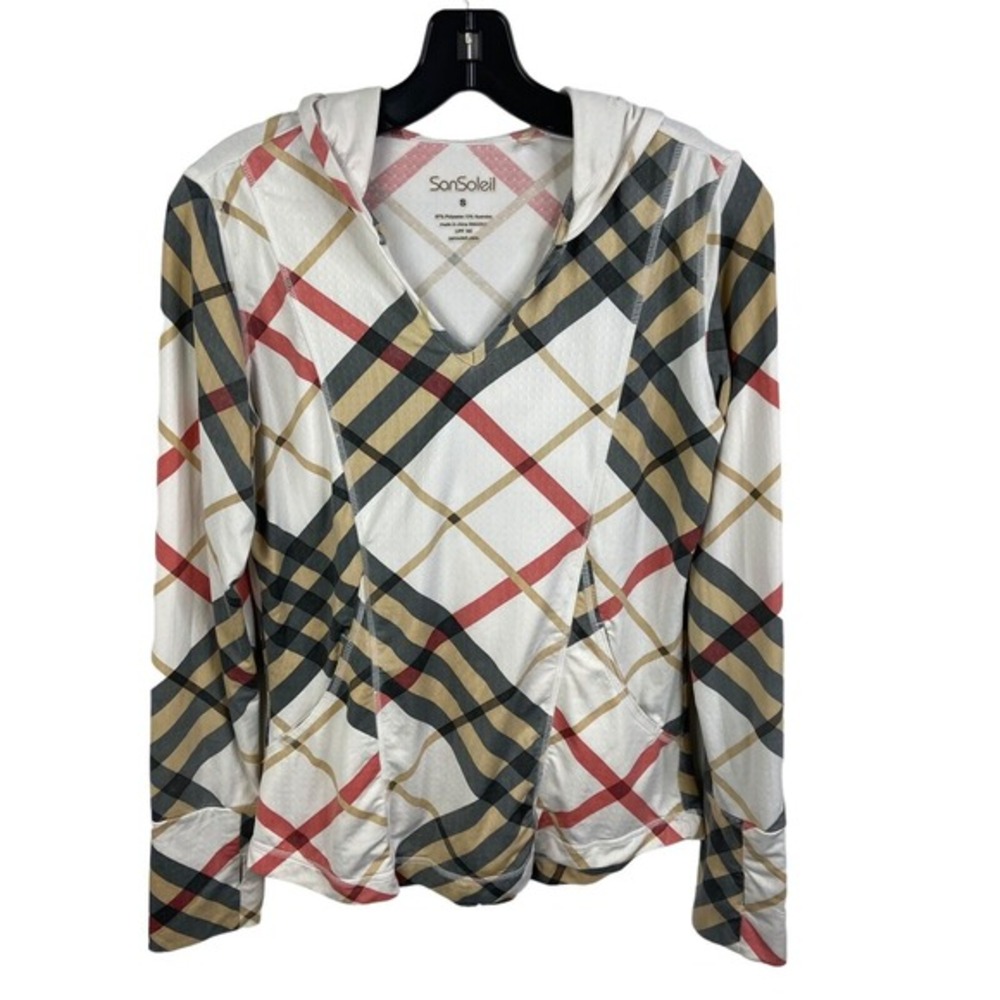 SanSoleil Hoodie Womens Small Shirt‎ Pullover UPF 50 Lightweight Stretch Beach